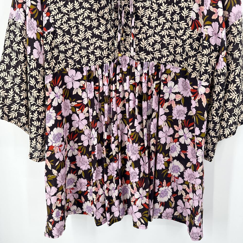 Johnny Was Jade Ameesha Multi Floral Peasant 3/4 Sleeve Blouse Size Small - Picture 6 of 10